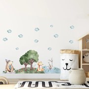 Autocolante de perete - Ursul, vulpea și iepure