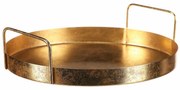 Tava metalică cu mâner, diametru 25 cm, rotundă,aurie