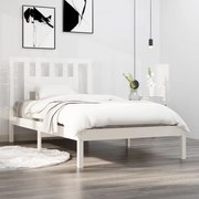 vidaXL Cadru de pat, alb, 90x200 cm, lemn masiv de pin
