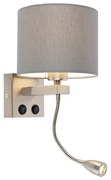 Lampa de perete moderna din otel cu abajur gri - Brescia