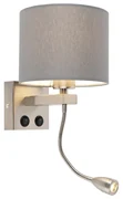 Lampa de perete moderna din otel cu abajur gri - Brescia