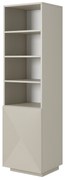 Bibliotecă Asha 50 cm cu față canelată - cașmir