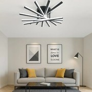 Lustră LED cu 9 surse de iluminare, 164W, cu telecomandă – Design elegant negru