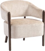 HOMCOM Fotoliu Elegante Tapițat cu Catifea Chenille și Cadru din Lemn Masiv, Fotoliu Modern pentru Living și Dormitor, Bej | Aosom Romania