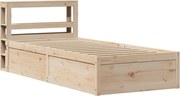 vidaXL Cadru de pat cu tăblie, 75x190 cm, lemn masiv de pin