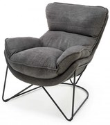 Fotoliu Volker gri inchis/negru H78 cm