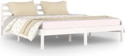 vidaXL Cadru de pat, alb, 160x200 cm, lemn masiv de pin