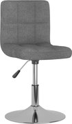 vidaXL Scaun de bar pivotant, gri deschis, material textil