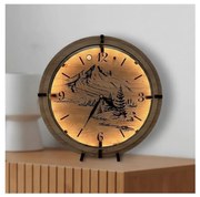 Li-Go 23697/DUB/BAT2 - Ceas LED reglabil cu senzor, LED/1xAA, diametru 32 cm, stejar