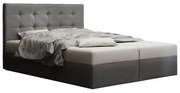 Pat matrimonial Boxspring 140 cm Duel 1 (gri) ( cu saltea și sp. depozitare). 1046426