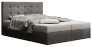 Pat matrimonial Boxspring 140 cm Duel 1 (gri) ( cu saltea și sp. depozitare). 1046426