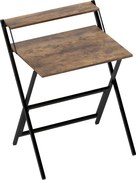 HOMCOM Birou pliabil 65,5 x 45 cm cu etajeră de depozitare pentru cameră, spații mici, maro rustic | Aosom Romania