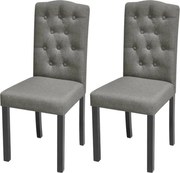 vidaXL Scaune de bucătărie, 2 buc., gri, material textil