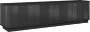Comodă TV pe soclu Vesper 4D 187 cm - negru / mânere aurii