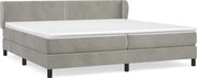vidaXL Pat box spring cu saltea, gri deschis, 200x200 cm, catifea