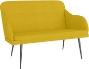 vidaXL Bancă, galben, 110x76x80 cm, catifea