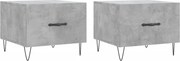 vidaXL Măsuțe de cafea, 2 buc., gri beton, 50x50x40 cm, lemn compozit