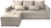 Canapea coltar extensibil ZENOVA 220 x 140 cm, reversibila - crem