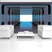Fototapet - Tunel 3D albastru (254x184 cm)