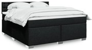 vidaXL Pat box spring cu saltea, negru, 180x200 cm, catifea