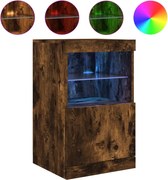 vidaXL Servantă cu lumini LED, stejar fumuriu, 41x37x67 cm