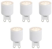 Set de 5 becuri LED dimabile G9 24mm 3W 300 lm 2700K