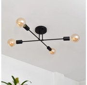 LED Lustră aplicată CAMBRIDGE 4xE27/8W/230V neagră