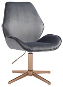 HR350CROSS Scaun Grafit din Catifea Bază Aurie