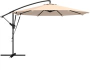 Outsunny Umbrelă cu Braț Lateral 3 m, Umbrelă Banana cu Manivelă, Culoare Bej | Aosom Romania