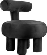 Fotoliu negru cu tapițerie din catifea Abrazo – Leitmotiv