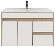 Mobilier de baie Luna 80 inferior cu lavoar, stejar Sonoma-alb