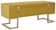 vidaXL Banchetă cu un compartiment de depozitare muștar 105cm catifea