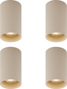 Set de 4 spoturi moderne bej montate la suprafață GU10 50mm Rotund - Tuba