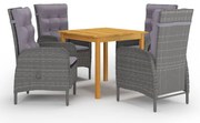 vidaXL Set mobilier de grădină, 5 piese, gri