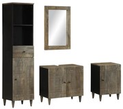 vidaXL Set mobilier de baie, 4 piese, lemn masiv de mango