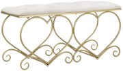 Mauro Ferretti Bancă Heart Crem, Dimensiuni: 105X37,5X51,5 cm. | Aosom Romania