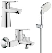 Pachet complet baterii baie Grohe Bau Edge marimea S,lungime furtun 1,25m (23328000,23334000,27799001)