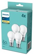 SET 4x bec LED Philips E27/8W/230V 2700K