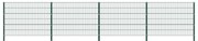 vidaXL Panou de gard cu stâlpi din fier, verde, 694,5x120 cm