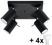 Spot LED ASMUS 4xGU10/7W/230V negru Brilagi