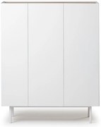 Comodă albă înaltă cu aspect de lemn de stejar 95x120 cm Arista – Teulat