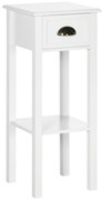 HOMCOM Masă Auxiliară Mesită de Noapte cu Sertar și Raft de Depozitare Stil Modern pentru Sufragerie Dormitor 30x30x75 cm Alb | Aosom Romania