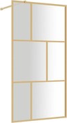 vidaXL Paravan de duș walk-in auriu 115x195 cm sticlă ESG transparentă