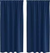 vidaXL Perdele Opaque cu Inel 2 pcs Albastru închis 175 x 140 cm