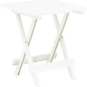 vidaXL Masă de grădină pliabilă, alb, 45 x 43 x 50 cm, plastic