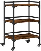 vidaXL Cărucior de bucătărie stejar fumuriu 50x35x75,5cm lemn prelucrat