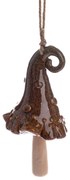 Clopot ceramic Pălărie maro, 38 x 9 cm