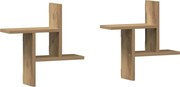 vidaXL Rafturi perete 2buc. stejar artizanal 38x12x38cm lemn prelucrat