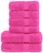 vidaXL Set de prosoape premium SOLUND, 6 piese, roz, 600 g/m²