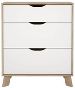 Comodă albă-în culoare naturală cu aspect de lemn de stejar 79x92x40 cm Ikast – Tvilum